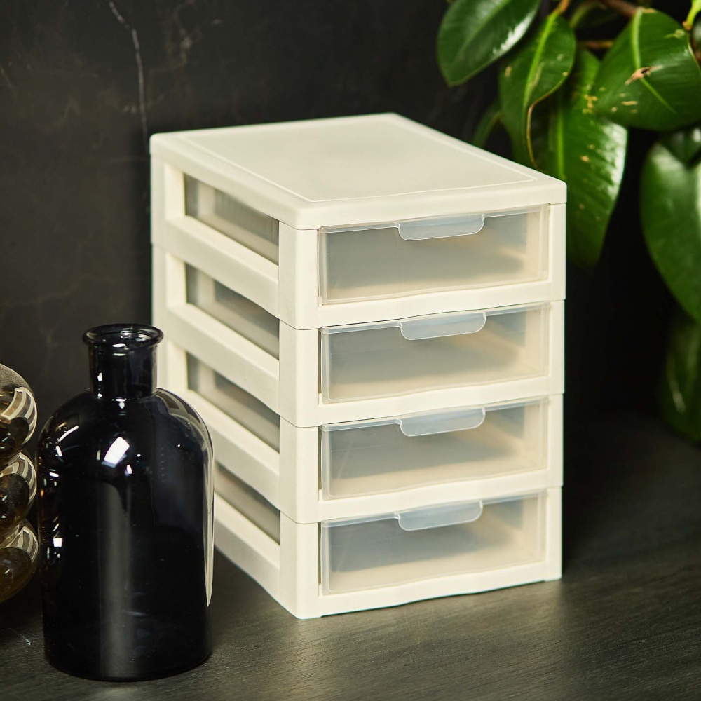 Органайзер Алеана 127015 біла роза універсальний на 4 ящика біла роза 260x185x265 мм