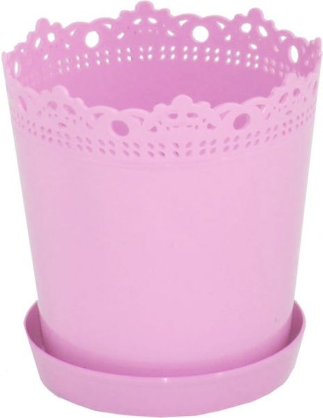 Вазон пластиковий Алеана Рішельє круглий 2л рожевий 