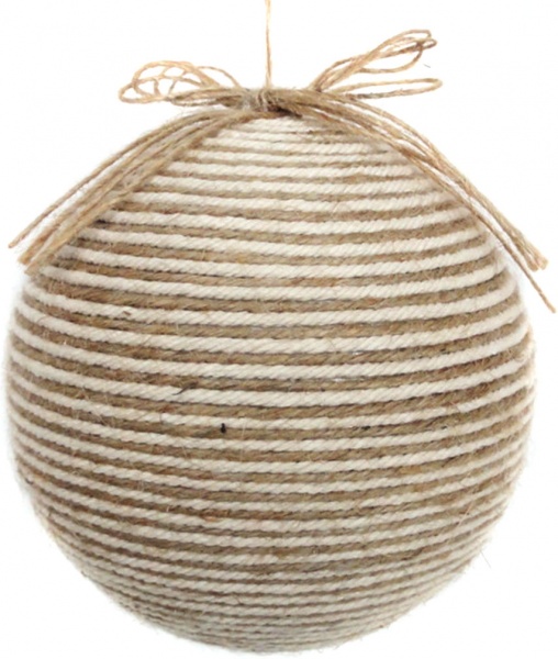 Куля новорічна джутова 12 см SDA1037120N бежевий