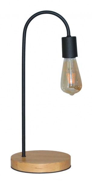 Настольная лампа Геотон А084-1Н 1x60 Вт E27 черный/дерево 48857
