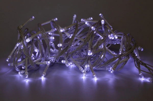 Электрогирлянда мерцающая вогнутые лампочки 040483 светодиодная (LED) 100 ламп 5 м 