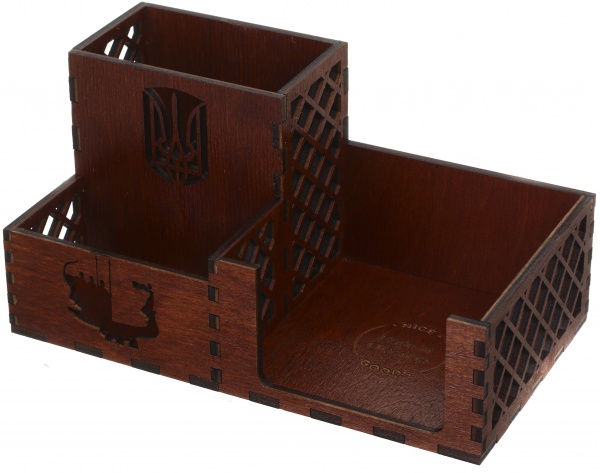 Органайзер настільний засновники Києва 18,8x10,3x9,5 см червоне дерево Nice goods