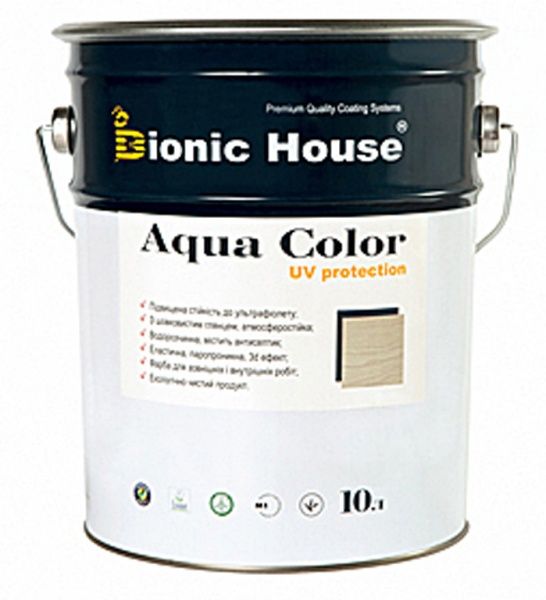 Лазур Bionic House лесуюча універсальна Aqua Color UV protect палісандр шовковистий мат 10 л