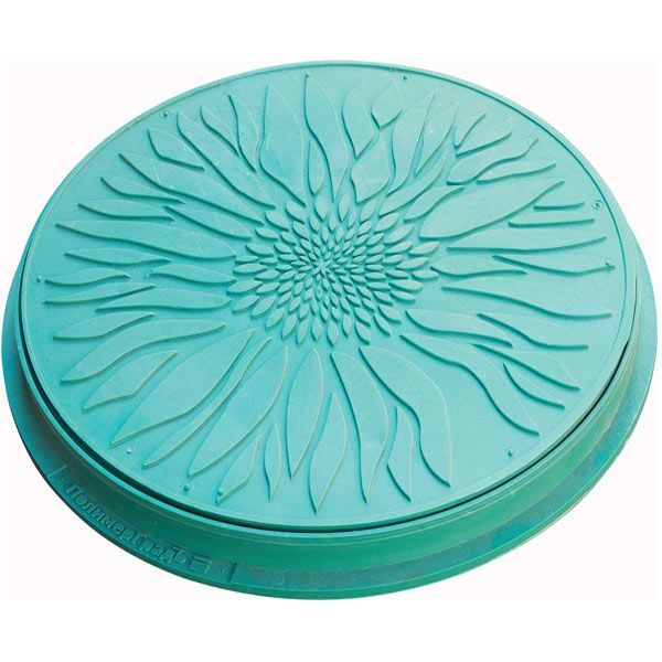 Люк канализационный POLYMERGRAD 670 мм садовый без замка зеленый