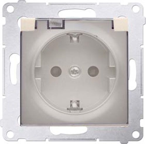 Розетка із заземленням Simon 54 з кришкою золотий DGSZ1BZ.01/44A