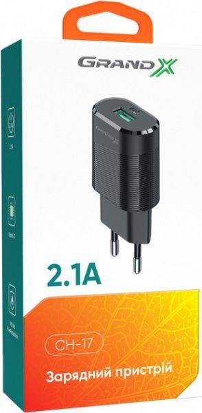 Зарядное устройство Grand-X CH-17 USB 5 В 2.1 A