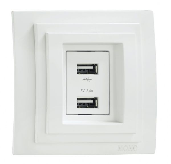 Розетка USB двойная Mono Larissa белый 103-191905-178