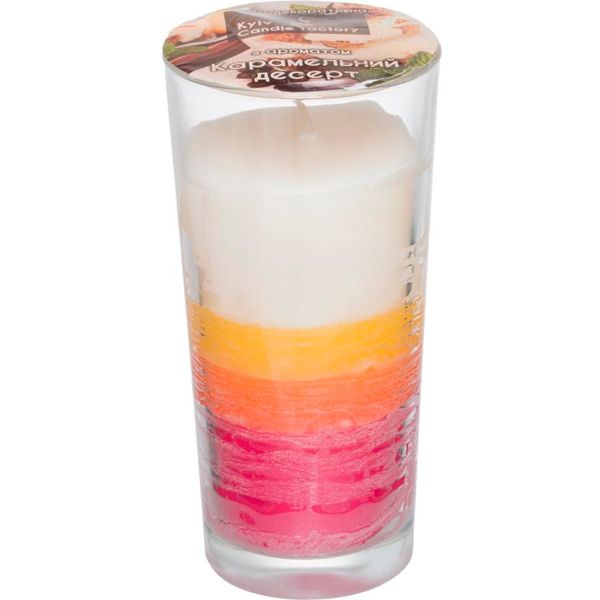 Свічка Еліт в стакані Карамельний десерт 8086 Kyiv Candle Factory