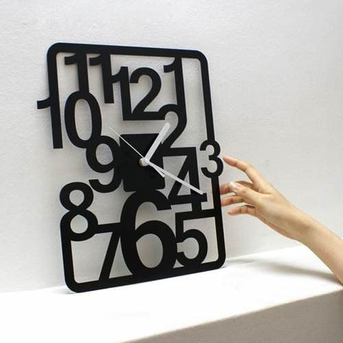 Часы настенные Цифры черный 356х317 мм