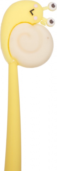 Ручка гелевая желтая Улитка чернило синее 