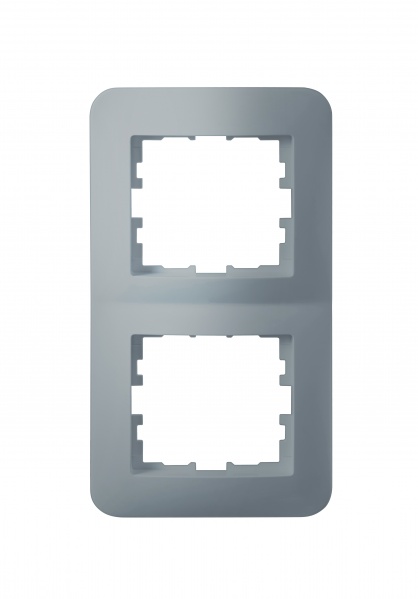 Рамка двомісна Hausmark Luno вертикальна алюміній/срібло 709-4300-152
