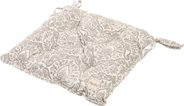 Подушка на стул PERLA Вензель серебро 40x40 см La Nuit