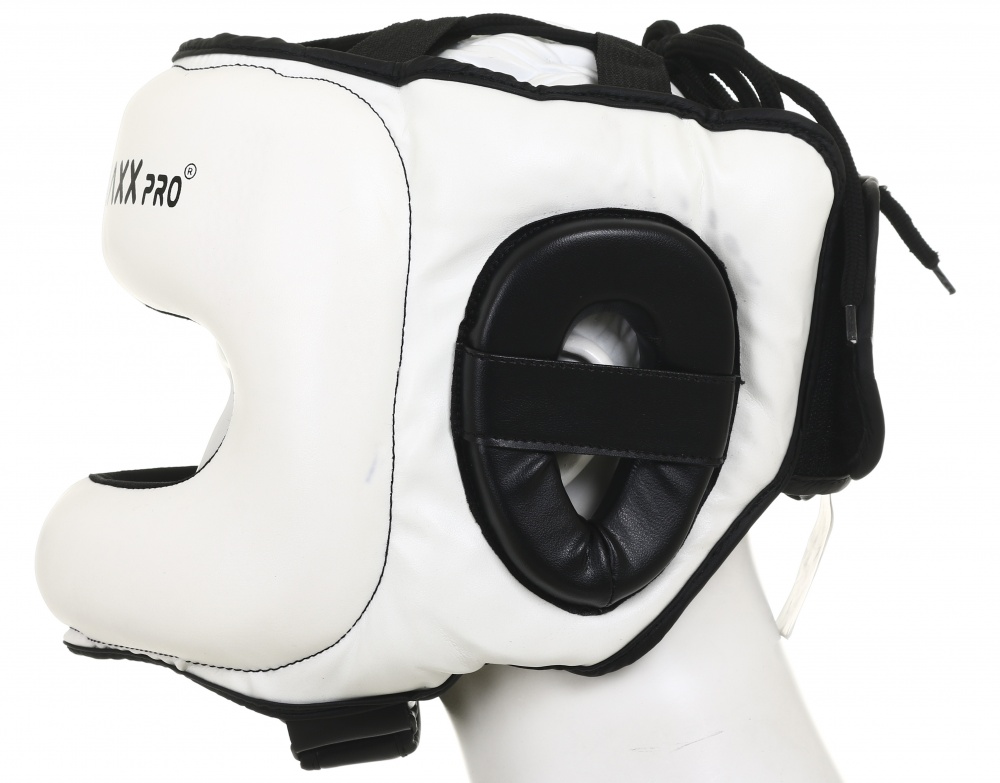 Шлем боксерский MaxxPro р. L AHG-700 Black/White vynil L черныйбелый