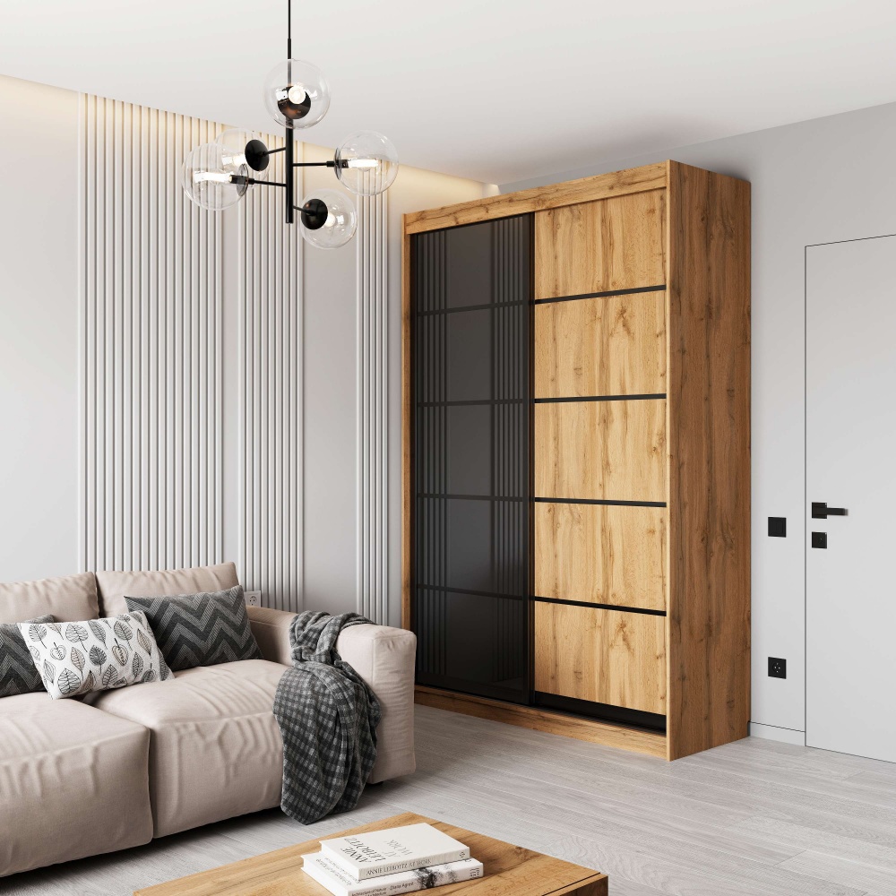 Шкаф-купе TREND Берегиня ДСП 1580x600x2250 мм дуб тахо двери / ДСП/зеркало