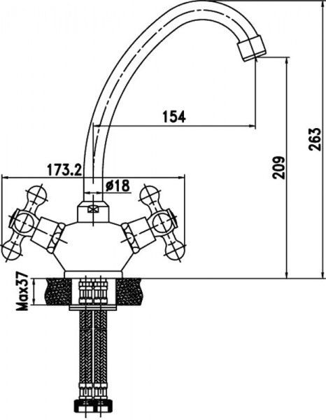 Смеситель для кухни Aqua Rodos Ideal 91705
