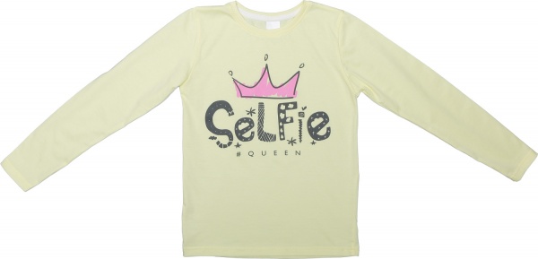 Футболка для дівчаток Luna Kids з принтом Like р.158 ваніль 