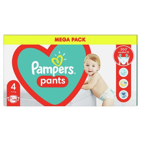 Підгузки-трусики Pampers Pants Розмір 4 (9-15 кг) 108 шт.