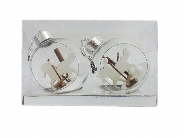 Декоративна підвіска Куля 8 см прозорий NY21124