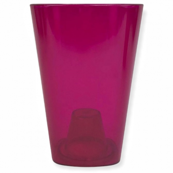 Кашпо для орхідей Оранжерея КАМБРІ 133 мм квадратний 1,5 л прозорий рожевий 