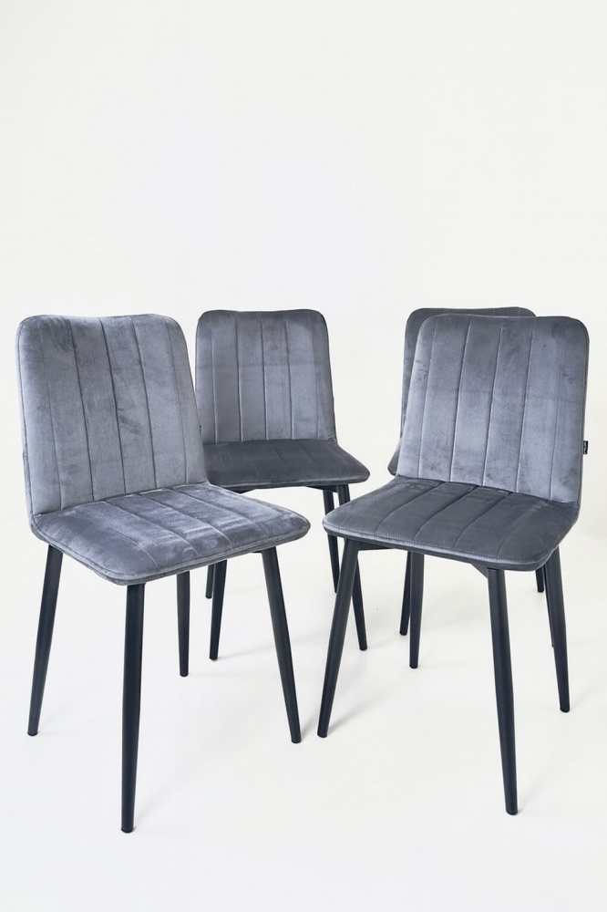 Стілець TWINSANN Міо 450x600x830 мм (ніжки конусні метал) сірий / чорний