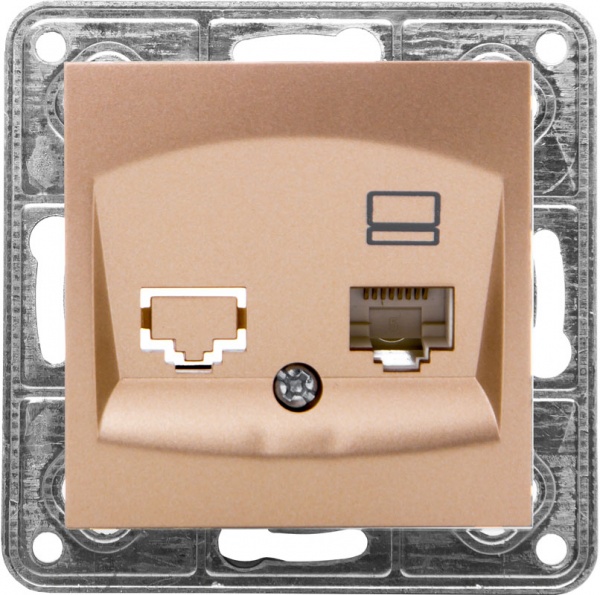 Розетка компьютерная LXL Tesla TLXL3615A бронзовый 8536699090