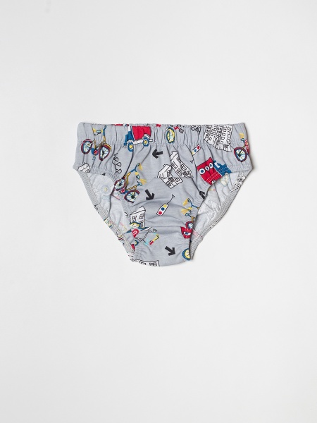 Набор трусов Мамин Дом Машинки р.80-86 серый 21001 