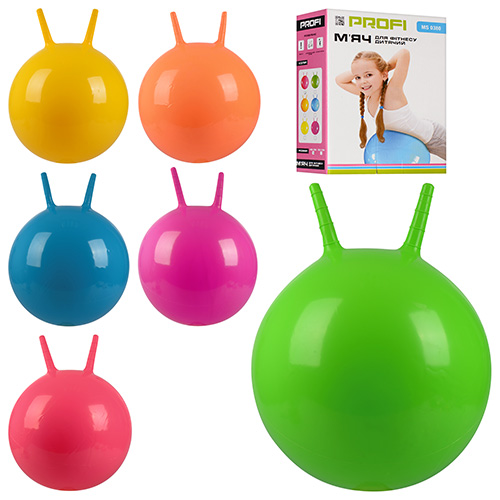 Мяч-прыгун PROF1 для фитнеса с рожками в ассортименте MS 0380 