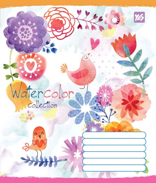 Комплект тетрадей Flower patterns 12 листов в клетку 25 шт. YES