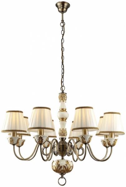 Люстра подвесная Arte Lamp BENESSERE 8xE14 белый с золотистым A9570LM-8WG 