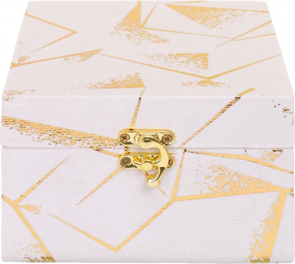 Скриня Геометрія 14х14х10 см біла із золотим