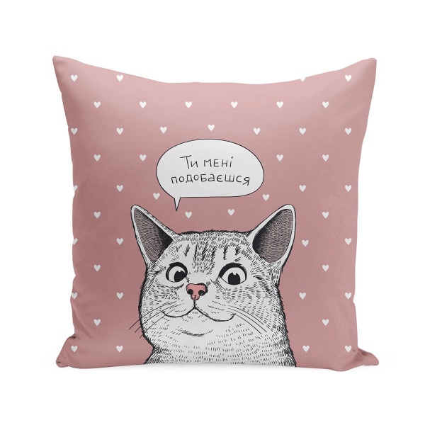 Подушка декоративная Влюблённый кот 38x38 см разноцветный Orner 