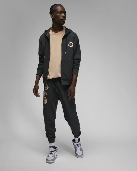 Джемпер Nike M J FLT MVP FLC FZ DX9708-045 р. 2XL чорний