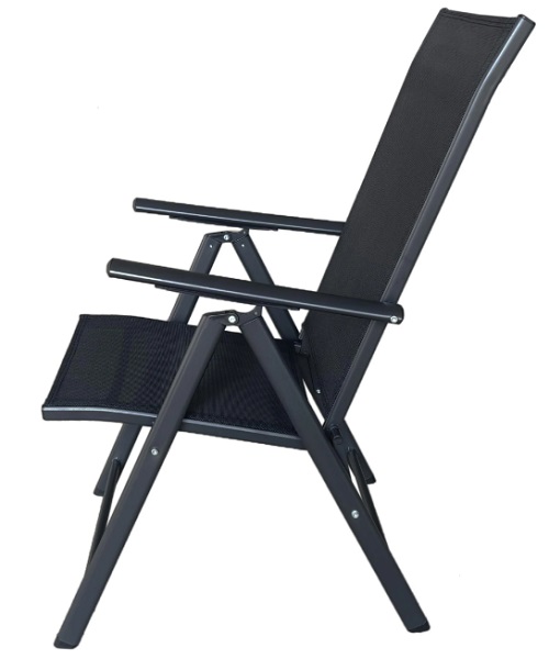 Крісло розкладне Indigo металеве 102x55x69 см чорний