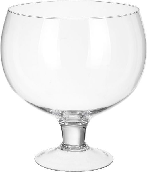 Ваза стеклянная прозрачная на ніжці 28х26 см Wrzesniak Glassworks