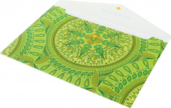 Папка-конверт непрозрачная на кнопке Кайледоскоп в ассортименте Optima