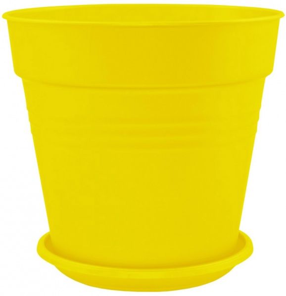 Горщик пластиковий Алеана Глорія круглий 0,6л темно-жовтий (114015) 