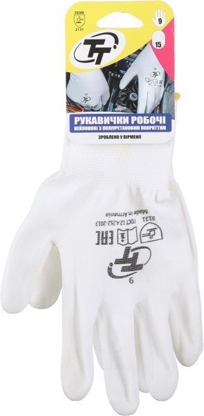 Рукавички ТавТекс нейлонові з покриттям поліуретан L (9)