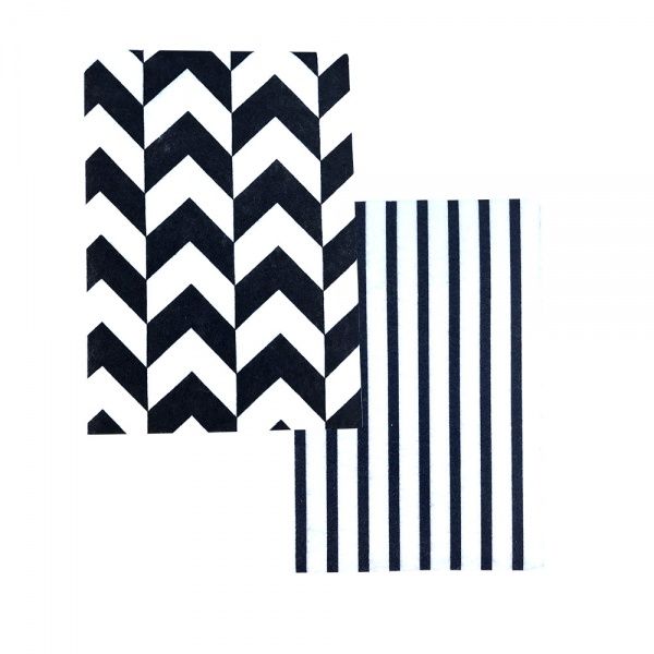 Серветка універсальна Добра господарочка Black&White з принтом 25x36 см 2 шт./уп. чорний/білий