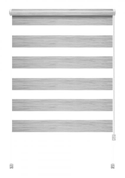 Ролета день-ніч Gardinia Міні Зебра шовк 61,5x140 см сталево-сіра 