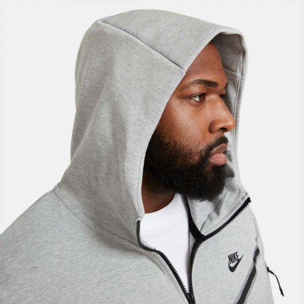 Джемпер Nike M NSW TCH FLC HOODIE FZ WR CU4489-063 р. S сірий меланж