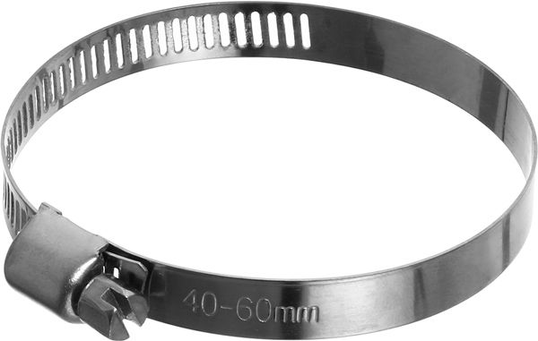 Хомут черв'ячний 40-60 мм нержавіюча сталь