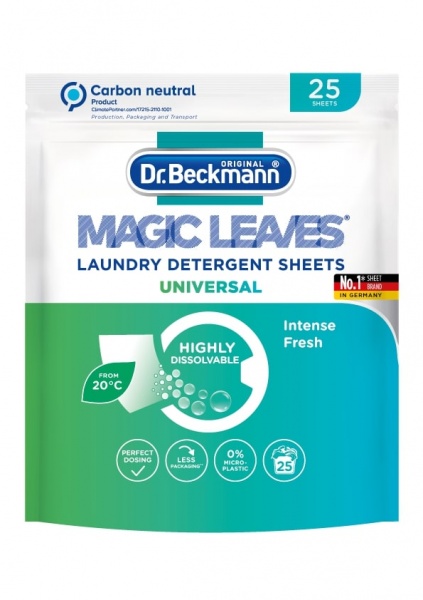 Серветки для машинного прання Dr. Beckmann Magic Leaves для прання універсальні 25 шт. 