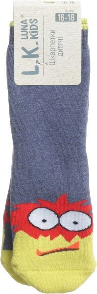 Шкарпетки дитячі Luna Kids № 6. Монстр 331010 р.16–18 темно-синій із жовтим 