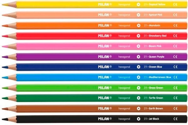 Набір олівців кольорові 12 шт. шестигранні Milan