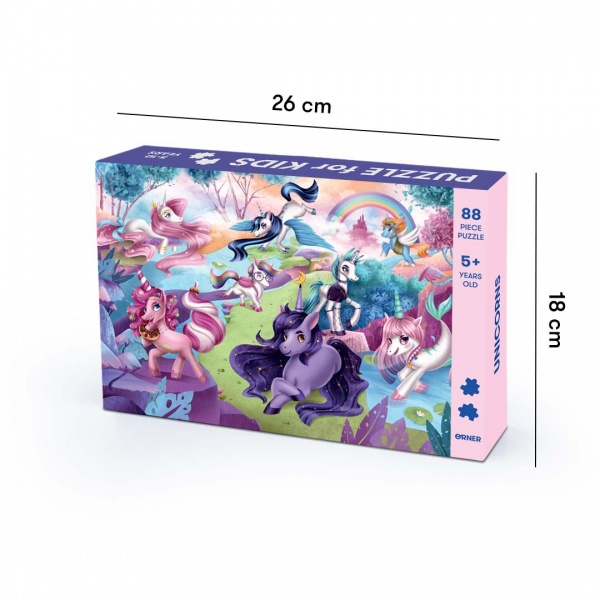 Пазли картонні Єдинороги 88 елементів orner-1551