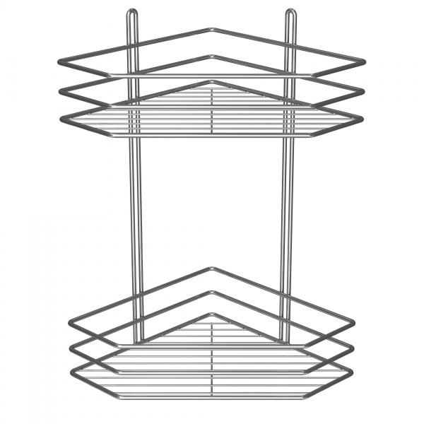 Полка угловая 2-ярусная 25 см хром 