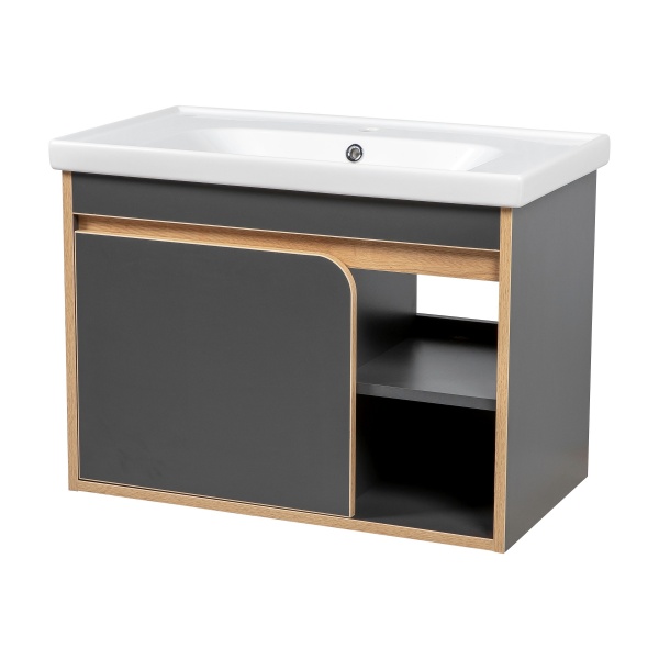 Тумба підвісна Aqua Rodos Темпо 80 см з умивальником Frame