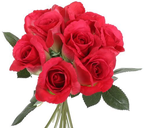 Рослина штучна Букет троянд 30 см червоний 9