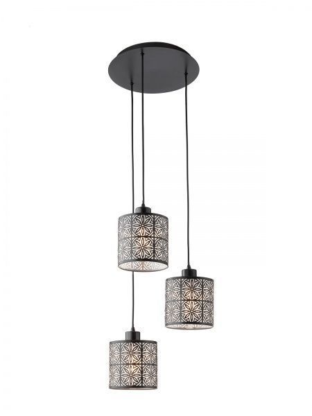 Люстра подвесная WunderLicht 3x40 Вт E27 черный 7541-33 