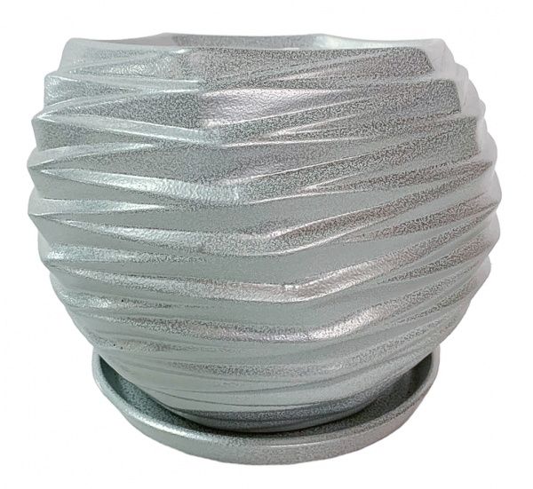 Горшок Вьюнок круглый 10 л серебряный 